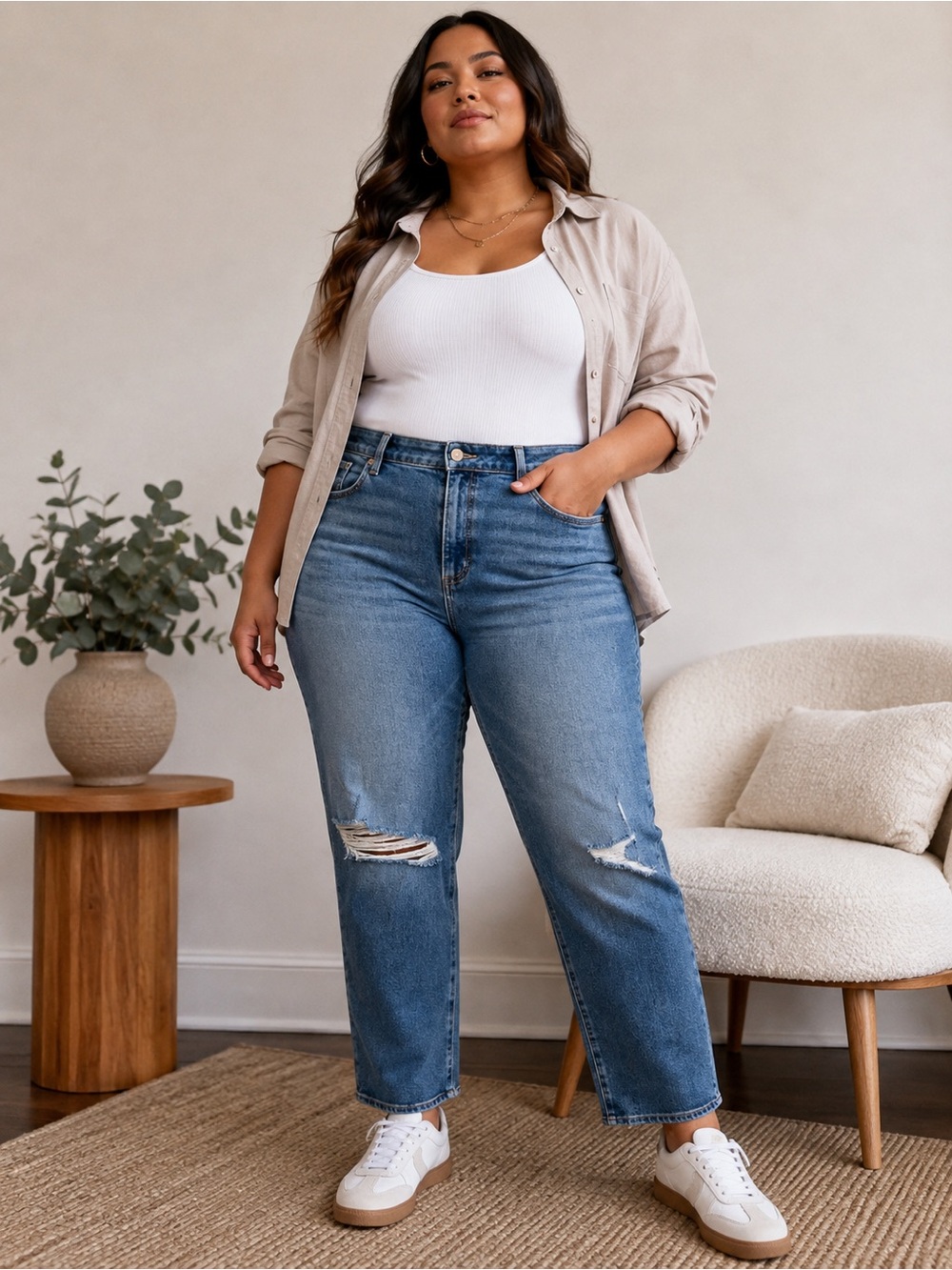 PAIGE Cindy High Rise Straight Ankle Speak Easy Distressed Jeans Size 34